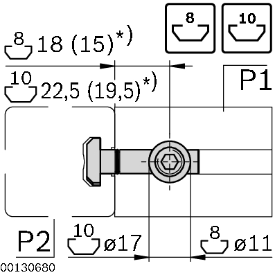 Joint de serrage rapide, N10, 90°, acier galvanisé