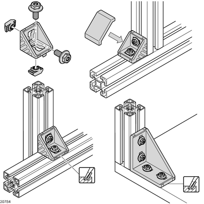 Gusset 30x30 8/8 set